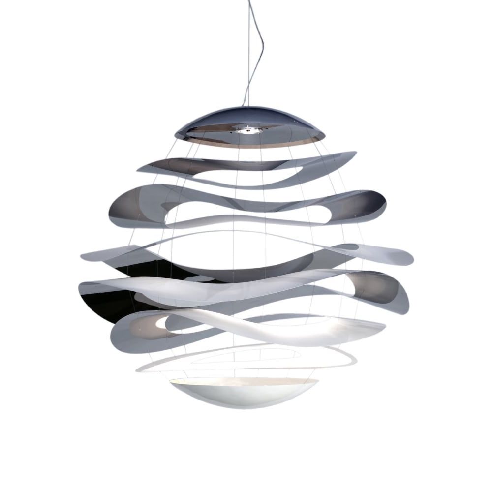 Well Known Steel 13 Inch Four Light Chandeliers Regarding Large Ceiling Pendant Steel Lighting Sculpture (View 3 of 20)