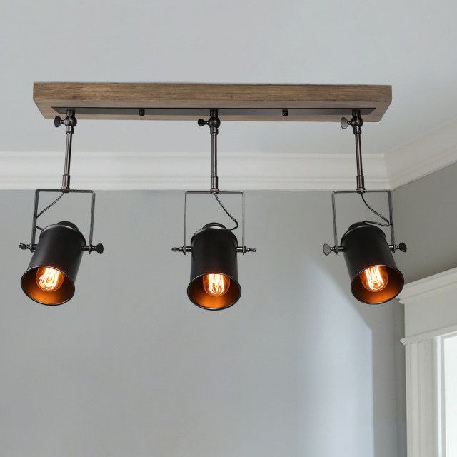 Well Liked Black Ceiling Track Lights : Led Track Lighting Kit In Trio Black Led Adjustable Chandeliers (View 1 of 20)