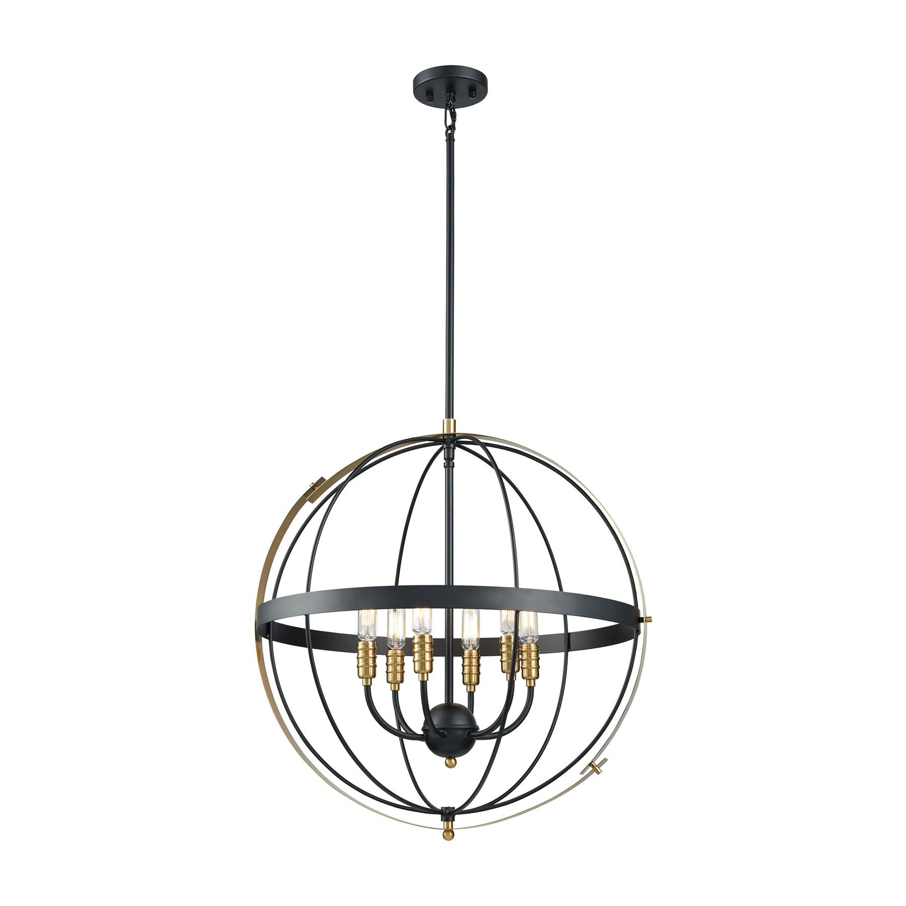 Widely Used Elk Lighting 15286/6 6 Light Chandelier In Matte Black And Inside Satin Black 42 Inch Six Light Chandeliers (View 12 of 20)