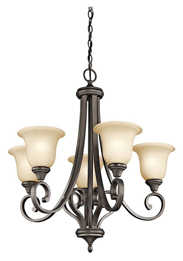 Widely Used Satin Brass 27 Inch Five Light Chandeliers Within Kichler 43156oz Monroe Traditional Olde Bronze 27 Inch (View 16 of 20)