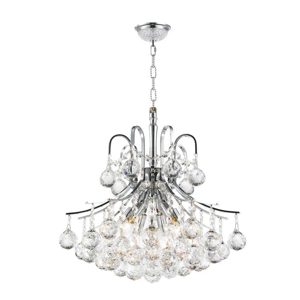 Worldwide Lighting Empire Collection 6 Light Polished Inside Recent Polished Chrome Three Light Chandeliers With Clear Crystal (View 18 of 20)