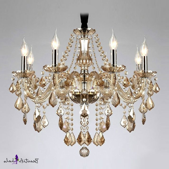 2019 Champagne Glass Chandeliers With Warm And Lavish  (View 9 of 20)