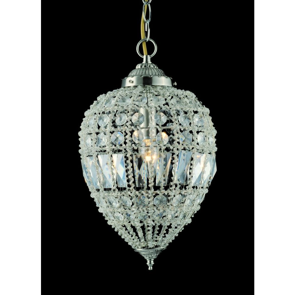 2019 Chrome And Crystal Pendant Lights Intended For Impex Lighting Bombay Crystal Large Ceiling Pendant Light (View 2 of 20)