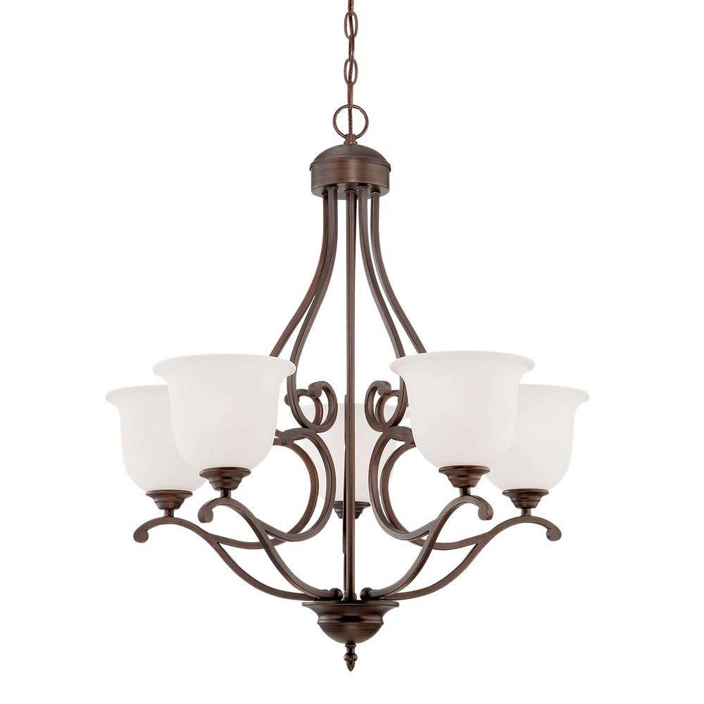 2020 Bronze And Scavo Glass Chandeliers Throughout Millennium Lighting 5 Light Rubbed Bronze Chandelier With (View 4 of 20)