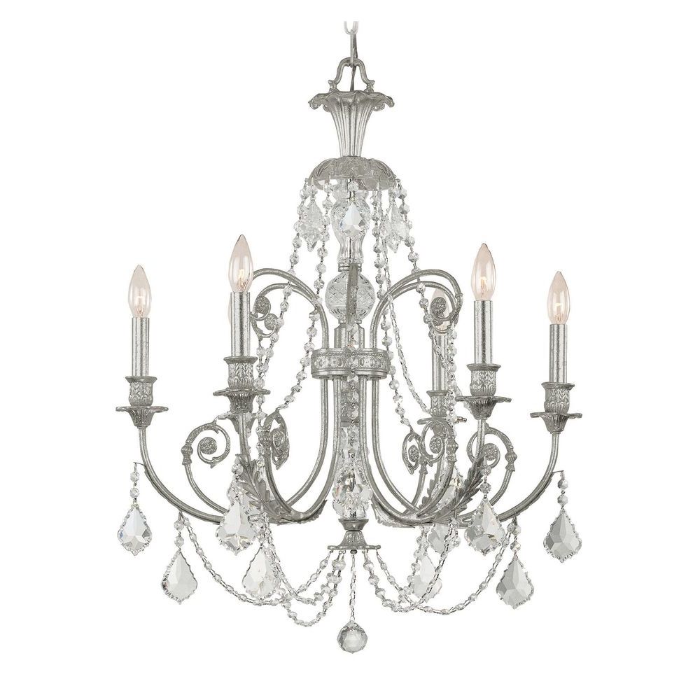 2020 Crystal Chandelier In Olde Silver Finish (View 12 of 20)