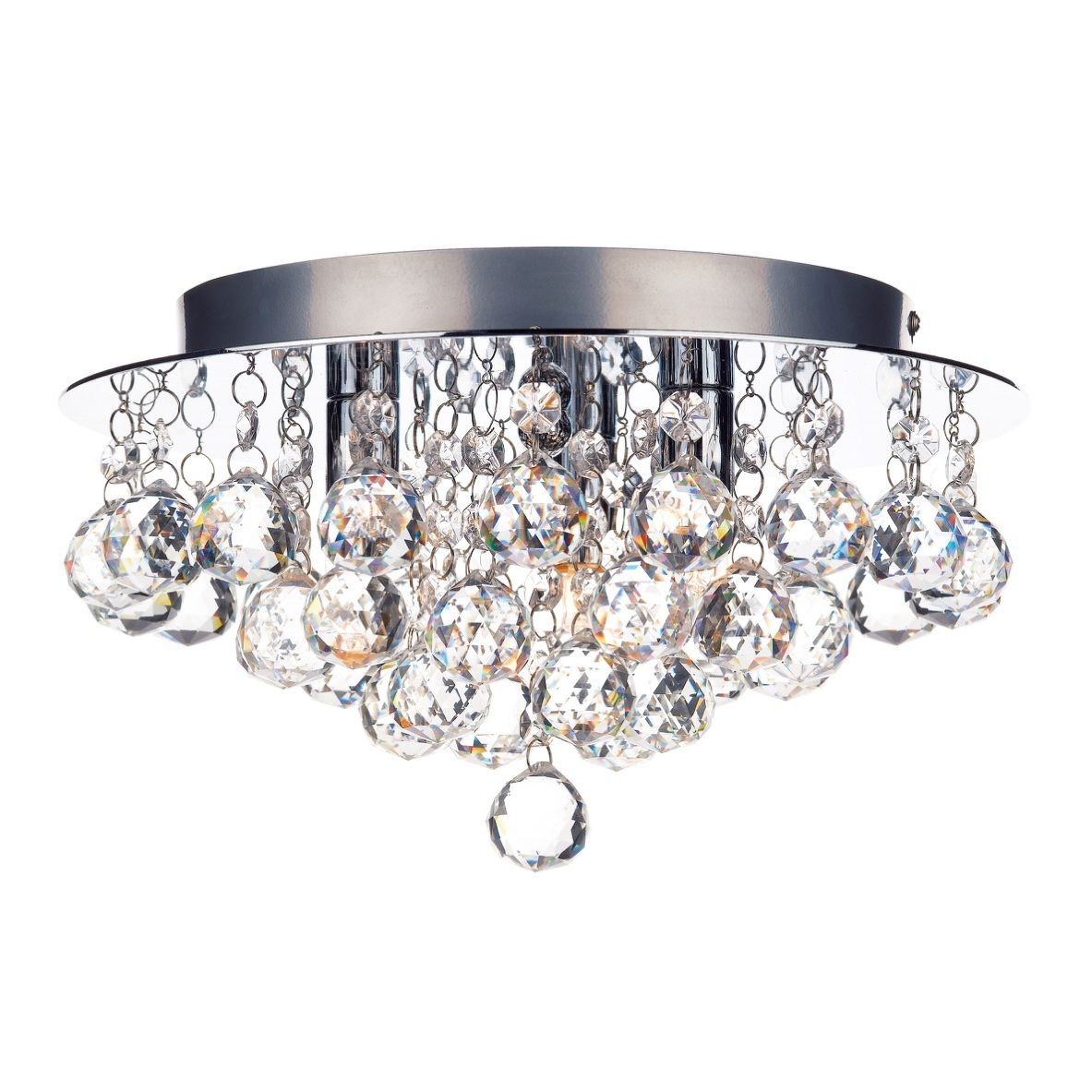 2020 Crystal Flush Ceiling Light – Polished Chrome – Small For Chrome And Crystal Pendant Lights (View 10 of 20)