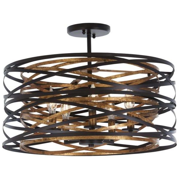 2020 Minka Lavery Vortic Flow 5 Light Dark Bronze With Mosaic With Regard To Dark Bronze And Mosaic Gold Pendant Lights (View 2 of 20)