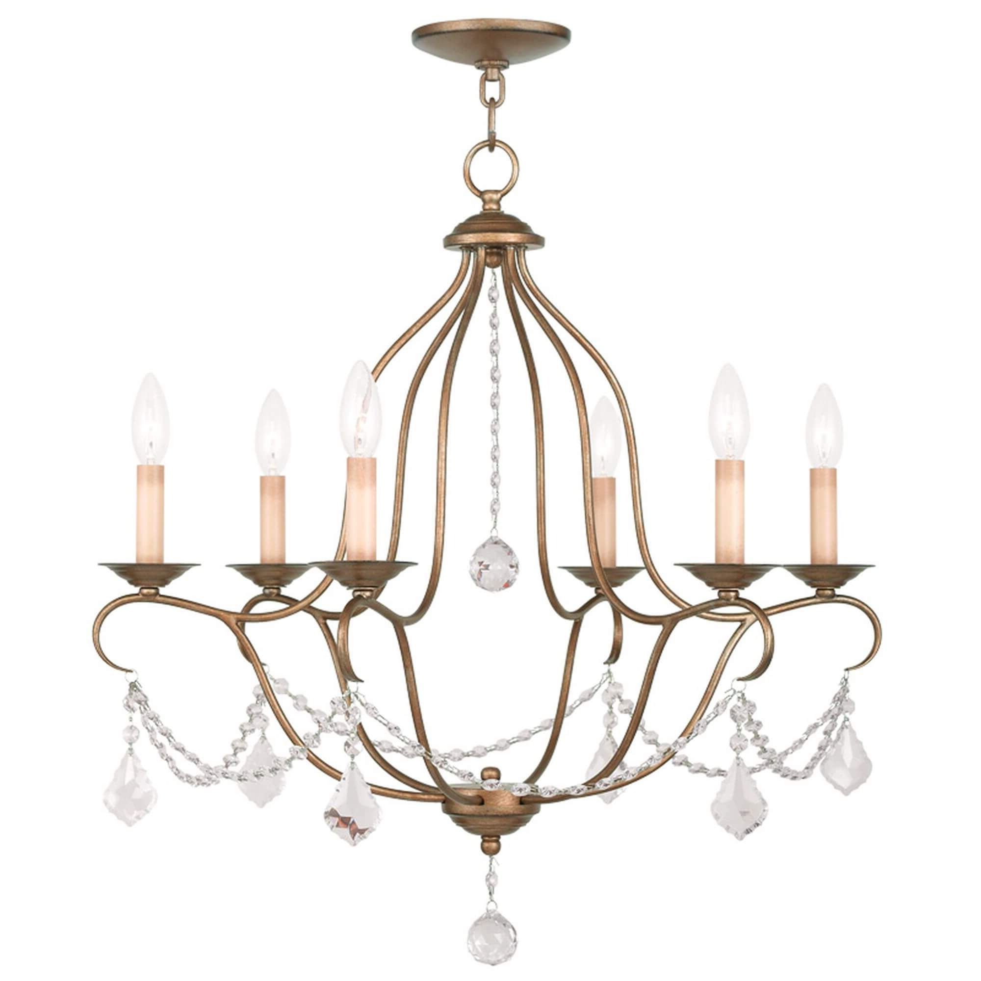 6 Light Antique Gold Leaf Chandelier Pertaining To 2020 Silver Leaf Chandeliers (View 6 of 20)