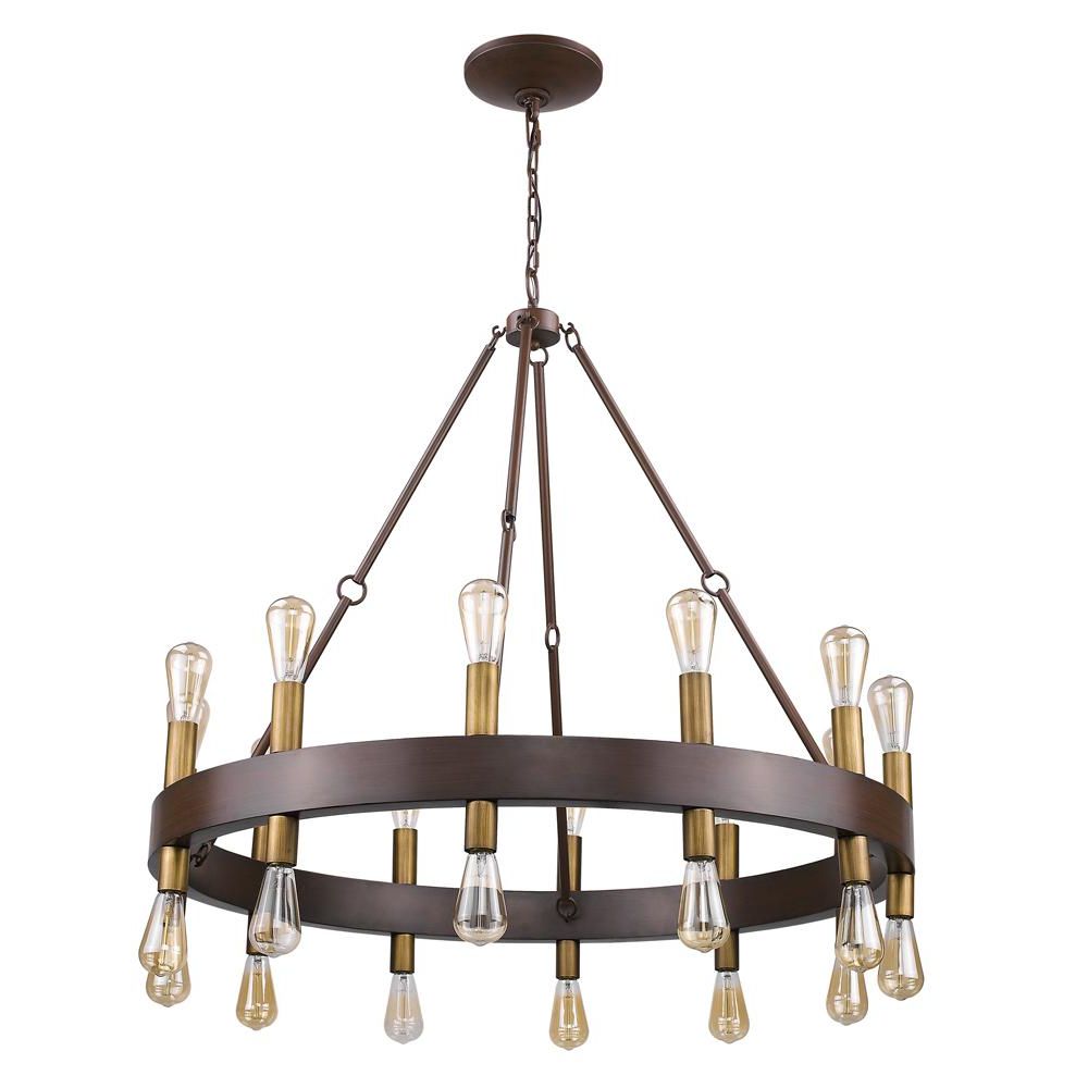 Acclaim Lighting 24 Light Wood Finish Wagon Wheel With Regard To Most Recently Released Wood Ring Modern Wagon Wheel Chandeliers (View 6 of 20)