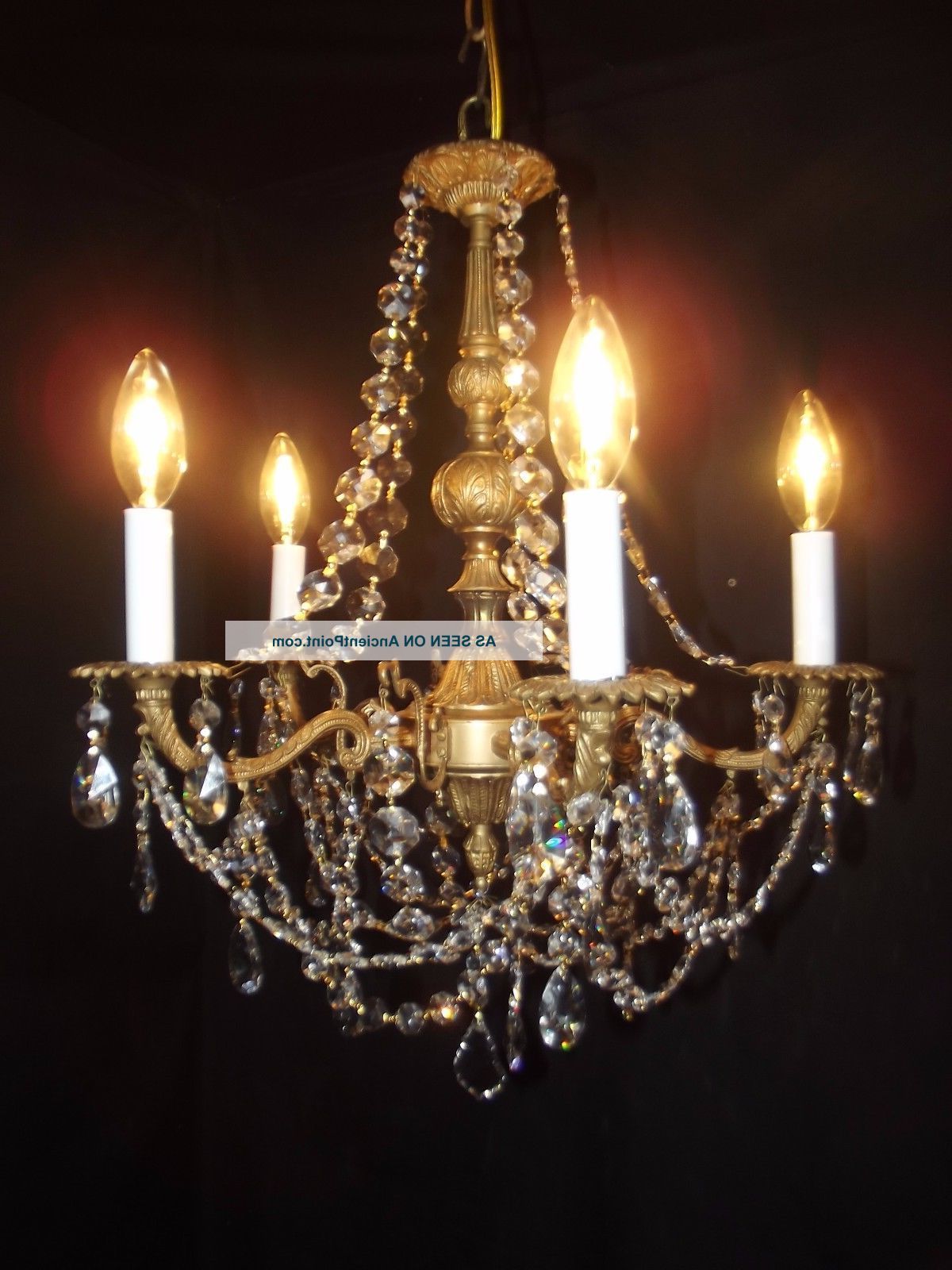 Antique Brass Crystal Chandelier 5 Lights Quality 30 Lead Within Most Current Antique Brass Crystal Chandeliers (View 1 of 20)