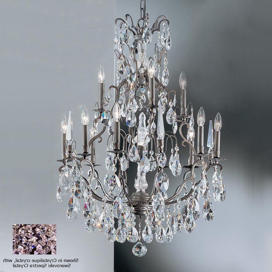 Antique Brass Crystal Chandeliers Throughout Newest Classic Lighting Versailles 13 Light Antique Bronze (View 7 of 20)