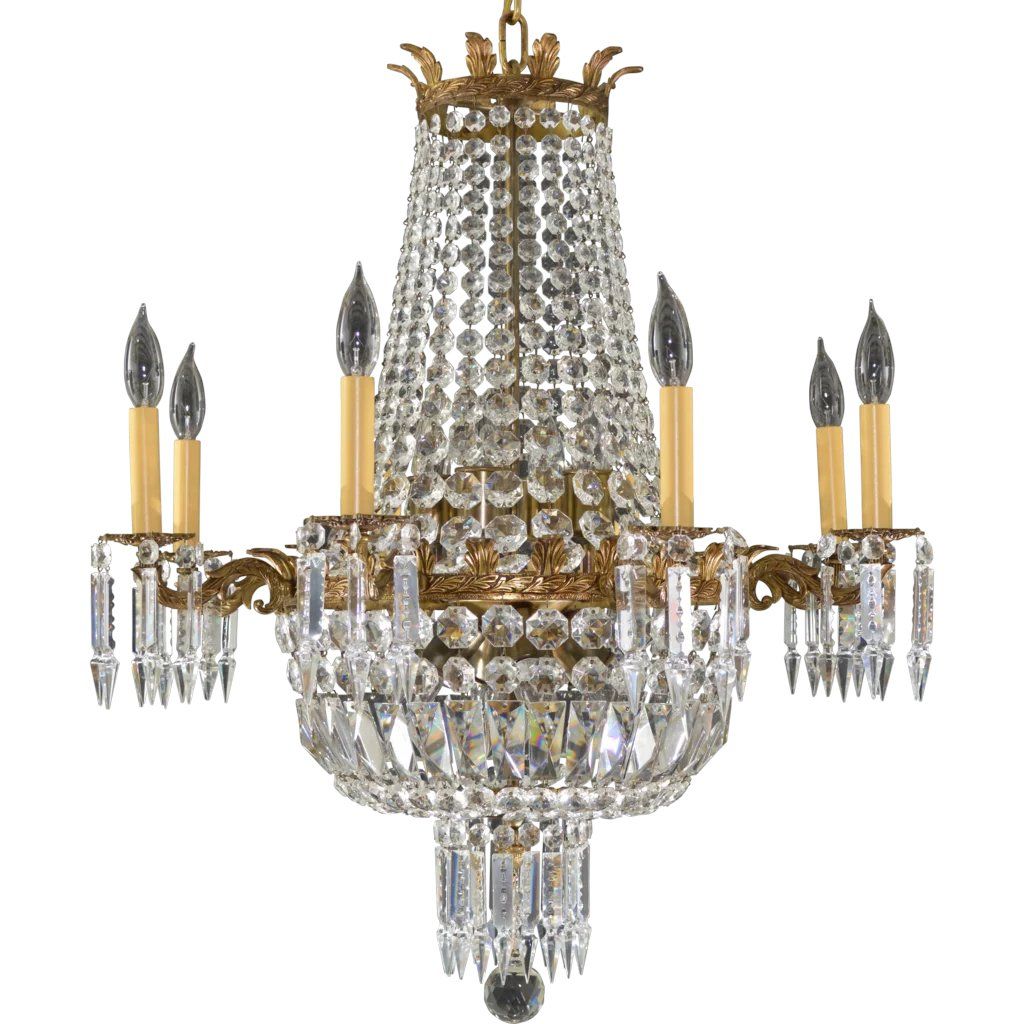 Antique Brass Crystal Chandeliers With Well Liked Vintage French Brass & Crystal Chandelier – 16 Lights (View 8 of 20)