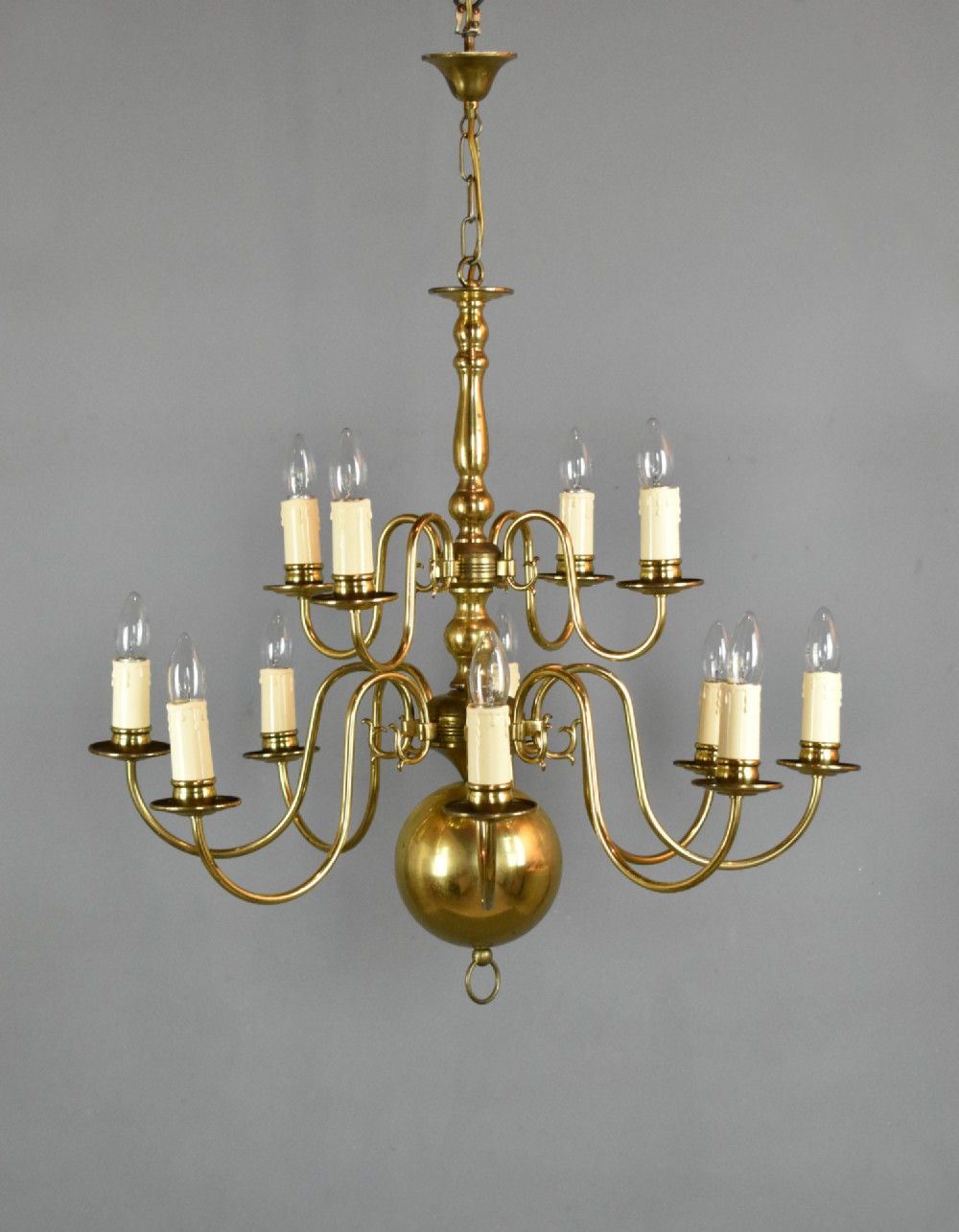 Antique Dutch Style Twelve Branch Two Tier Chandelier In Throughout Latest Marquette Two Tier Traditional Chandeliers (View 16 of 20)