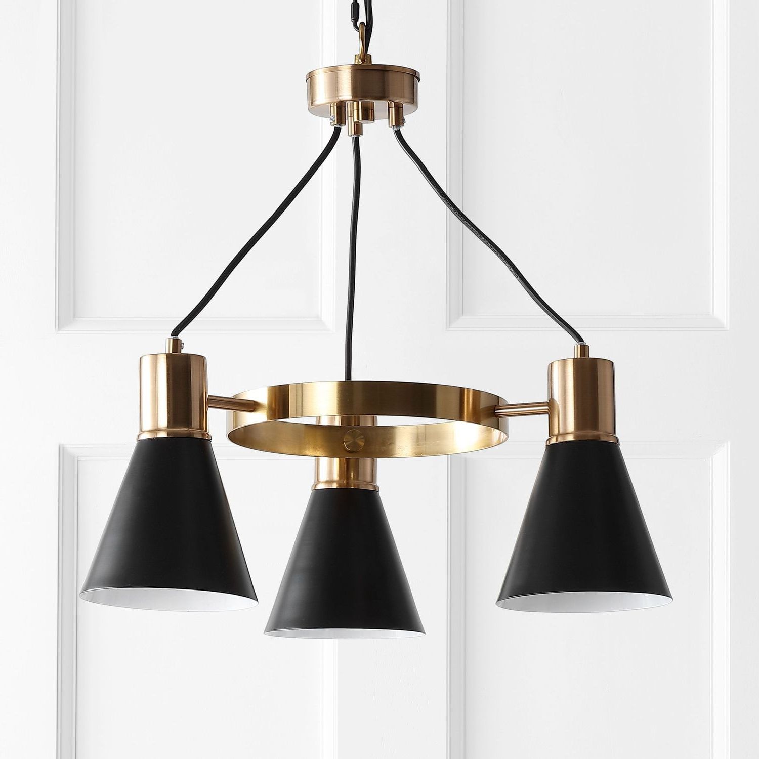 Apollo 22" 3 Light Adjustable Modern Metal Led Task Within Fashionable Brass And Black Led Island Pendant (View 13 of 20)