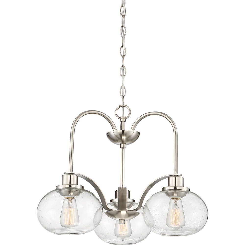 Best And Newest Brushed Nickel Metal And Wood Modern Chandeliers Pertaining To Quoizel Trg5103bn Trilogy Modern Brushed Nickel (View 2 of 20)