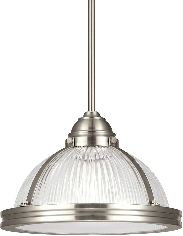 Best And Newest Brushed Nickel Pendant Lights With Seagull 65060en 962 Pratt Street Prismatic Modern Brushed (View 3 of 20)