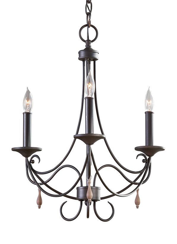 Best And Newest F2747/3ri,3 – Light Single Tier Chandelier,rustic Iron With Regard To 3 Light Pendant Chandeliers (View 3 of 20)