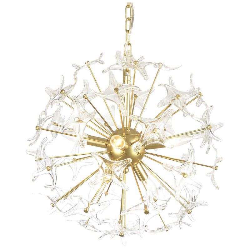 Best And Newest Mercer41 Yeomans 6 – Light Sputnik Sphere Chandelier With For Gold And Wood Sputnik Orb Chandeliers (View 16 of 21)
