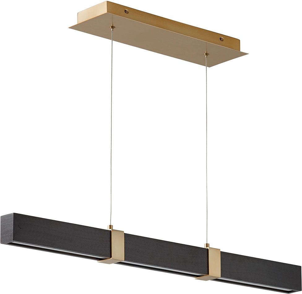 Best And Newest Oxygen 3 36 1540 Decca Modern Aged Brass / Black Oak Led Within Brass And Black Led Island Pendant (View 14 of 20)