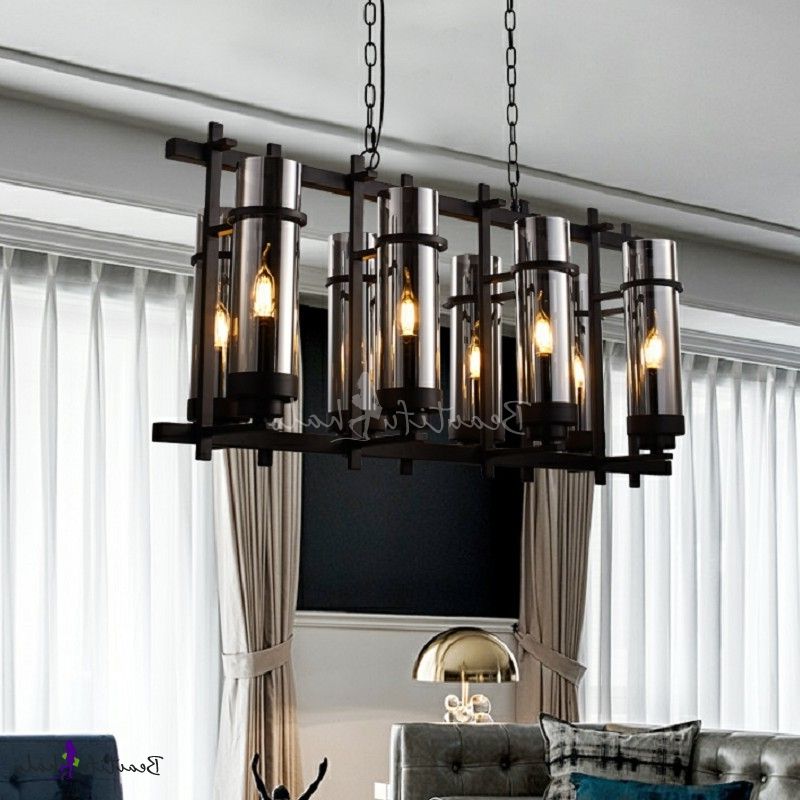 Black Modern Chandeliers Pertaining To 2020 Black Island Chandelier Modern Iron 8 Light Ceiling (View 15 of 20)