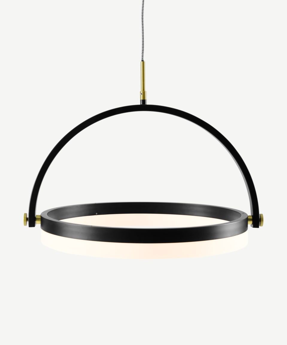 Brass And Black Led Island Pendant In Most Recent Franz Led Pendant, Matt Black And Brushed Brass (View 1 of 20)