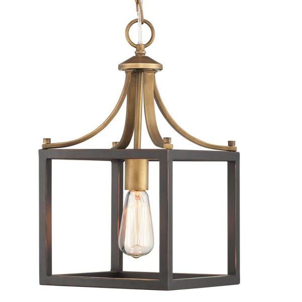 Brass And Black Led Island Pendant With 2019 Progress Lighting Boswell Quarter 1 Light Vintage Brass (View 11 of 20)