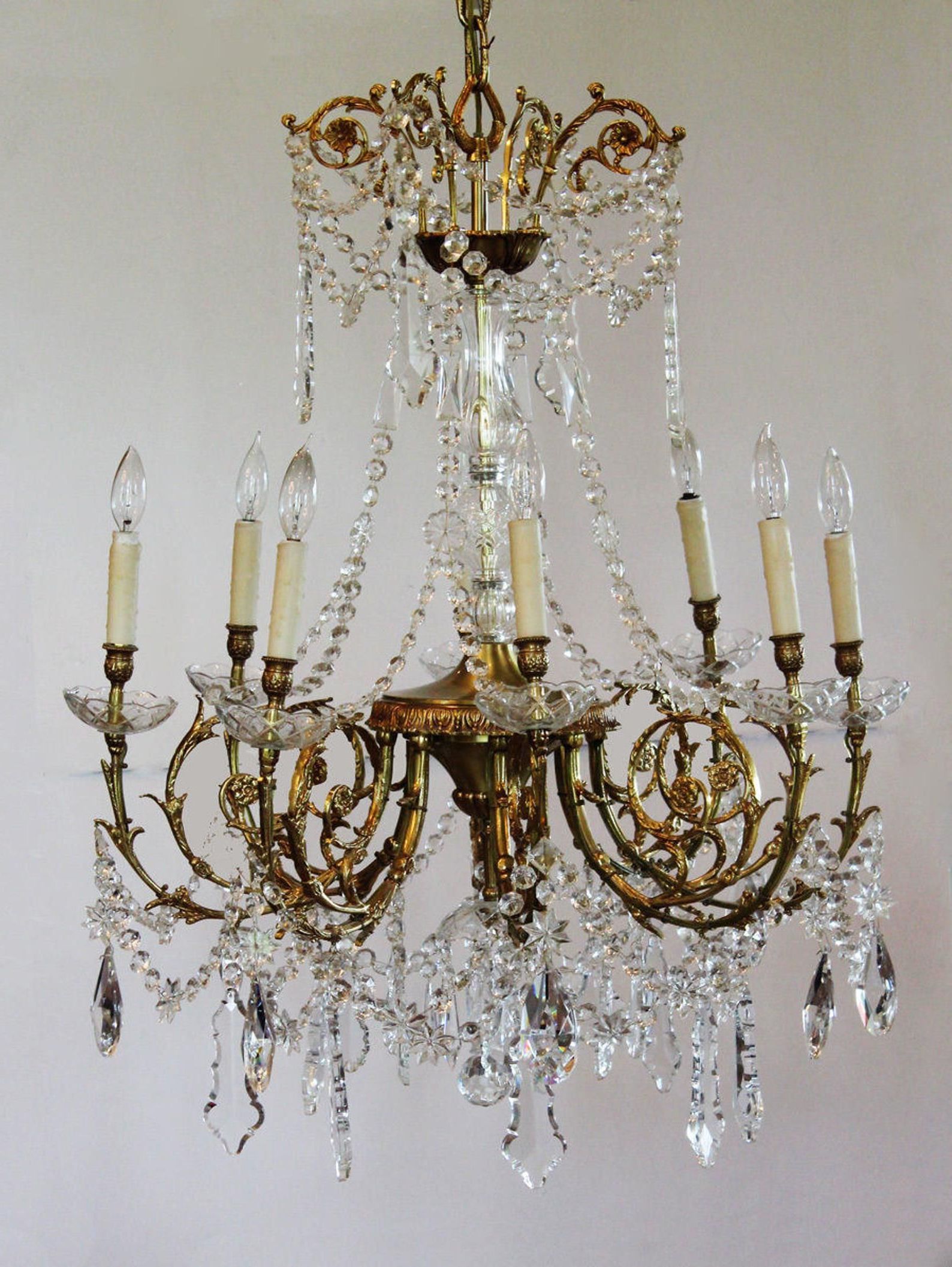 Bronze And Scavo Glass Chandeliers With Regard To Most Recent Antique Rare Baccarat Gilt Bronze Crystal Chandelier (View 15 of 20)