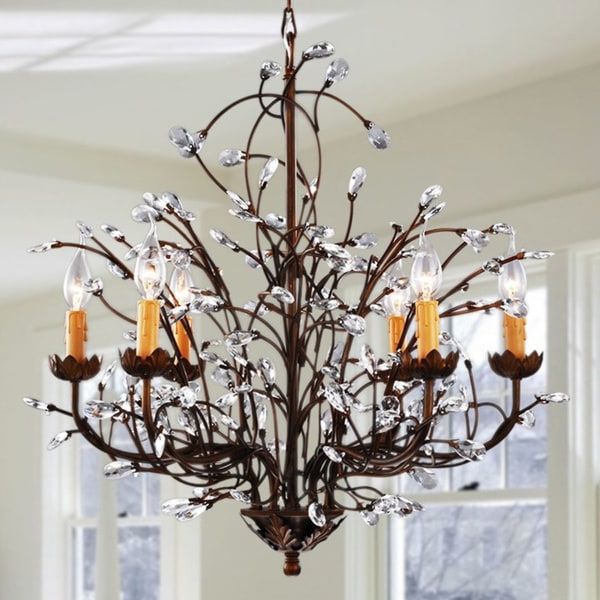 Bronze Metal Chandeliers Intended For Most Recent Antique Bronze 6 Light Crystal And Iron Chandelier – Free (View 19 of 20)