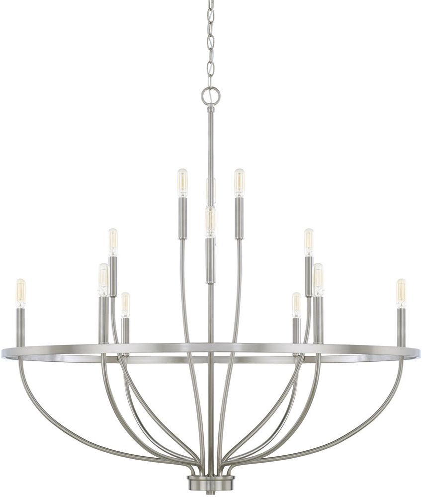 Brushed Nickel Modern Chandeliers Intended For Most Popular Home Place 428501bn Greyson Contemporary Brushed Nickel (View 13 of 20)