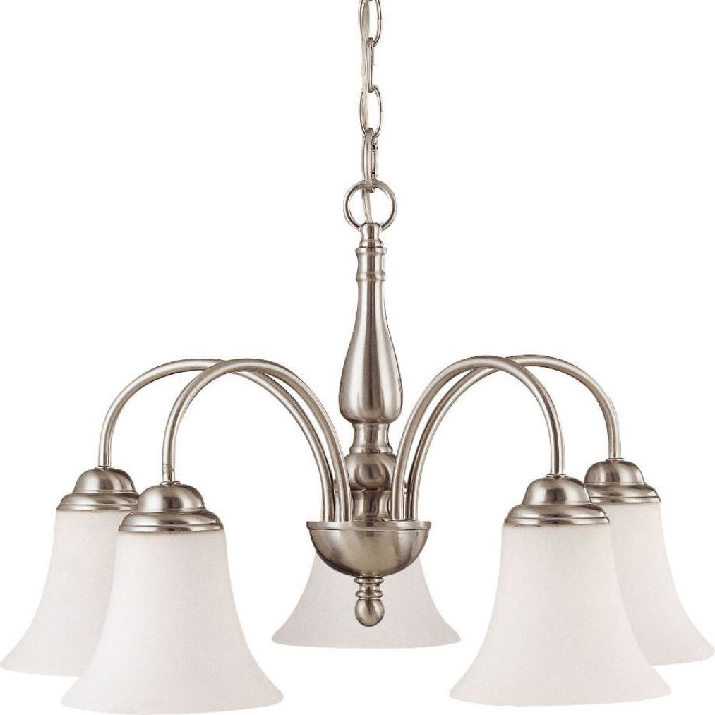 Brushed Nickel Modern Chandeliers Throughout Most Up To Date Dupont Brushed Nickel Chandelier Glass Shades 22"wx16"h (View 7 of 20)