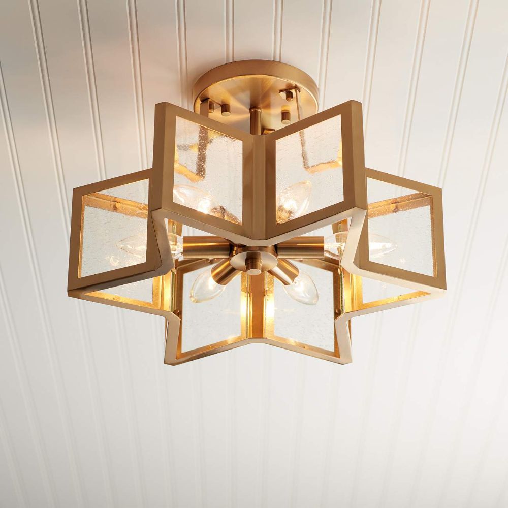 Casa Star 16" Wide Warm Antique Brass 6 Light Ceiling Within Preferred Warm Antique Brass Pendant Lights (View 4 of 20)