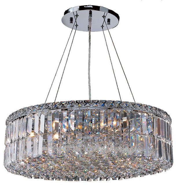 Cascade 12 Light Chrome Finish Crystal Ball Prism 24 Regarding Best And Newest Glass And Chrome Modern Chandeliers (View 5 of 20)