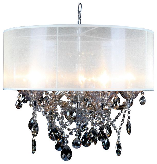 Champagne Crystal Chandelier, Amber Round Drum Shade Within Widely Used Champagne Glass Chandeliers (View 19 of 20)