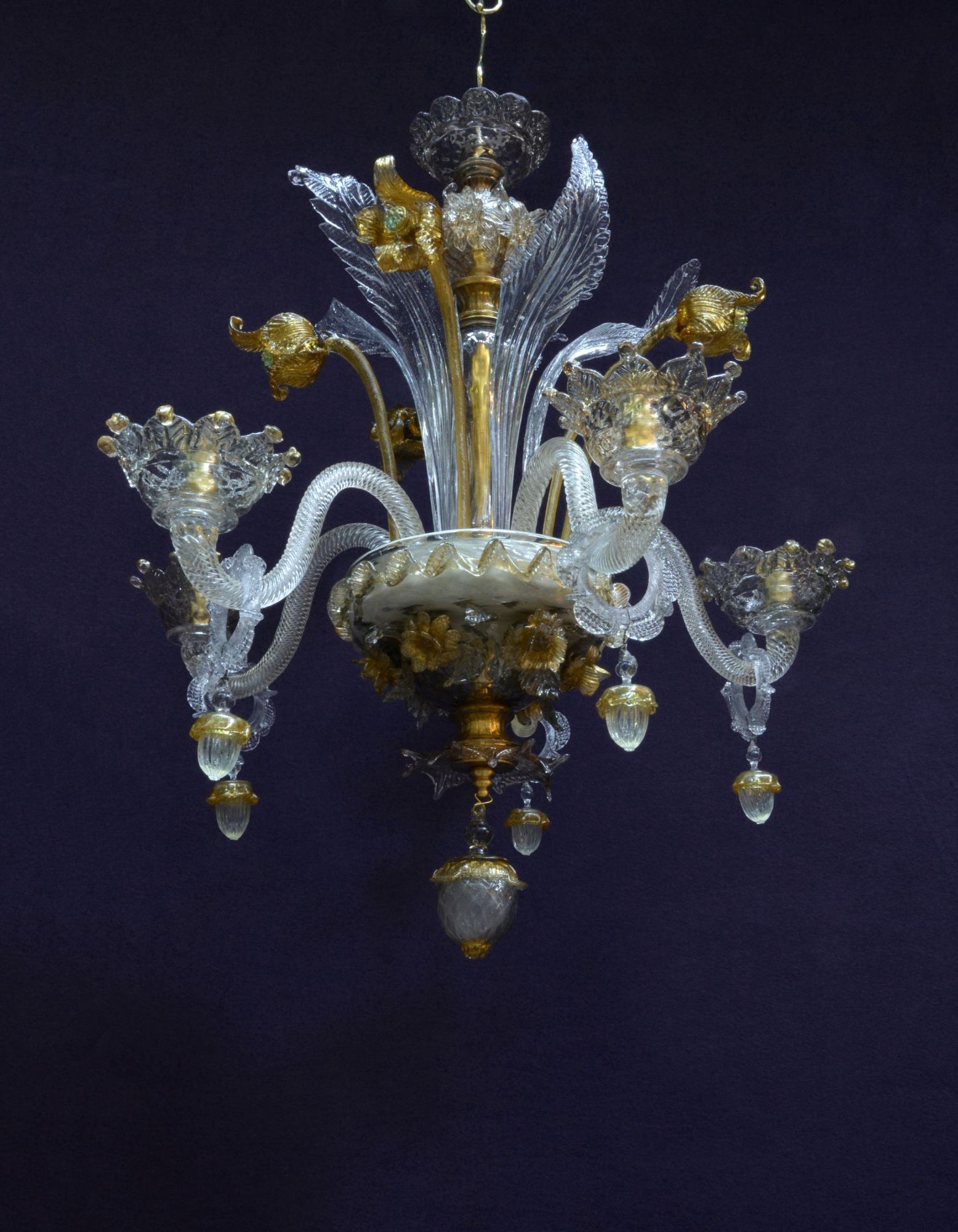 Champagne Glass Chandeliers In 2019 Gold And Champagne Coloured Venetian Glass Five Branch (View 8 of 20)