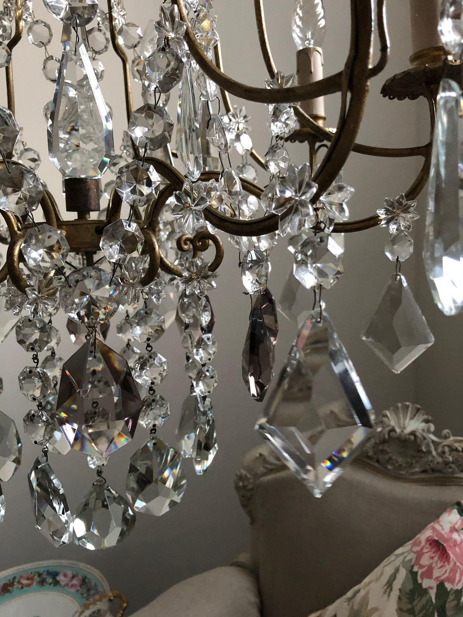 Champagne Glass Chandeliers Intended For Latest Antique Italian Crystal Chandelier, Rare Champagne And (View 3 of 20)