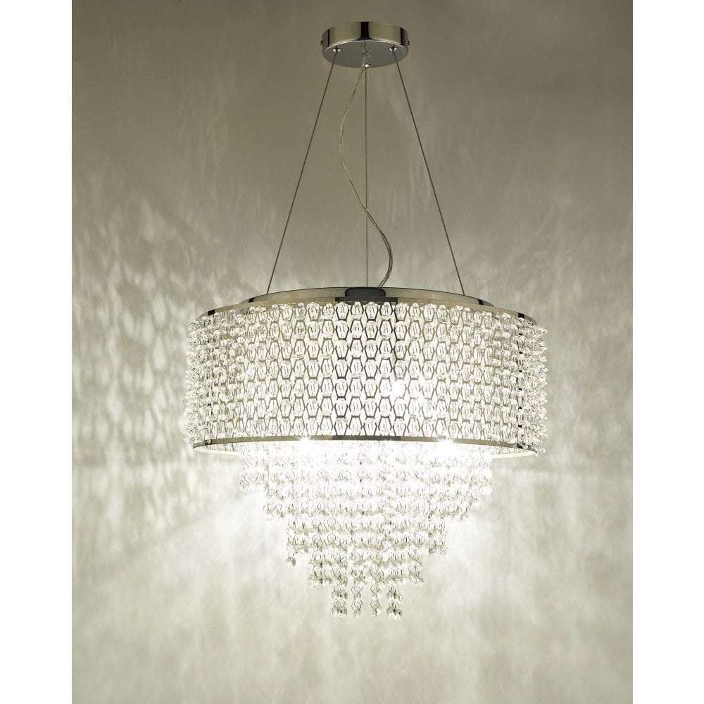Chrome And Crystal Pendant Lights In Well Liked Dar Lighting Ace0650 Acelynn 6 Light Pendant Polished (View 3 of 20)
