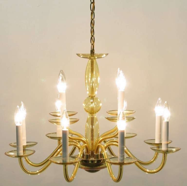 Current 1940s Twelve Arm Murano Deep Champagne Glass Chandelier At Pertaining To Champagne Glass Chandeliers (View 6 of 20)