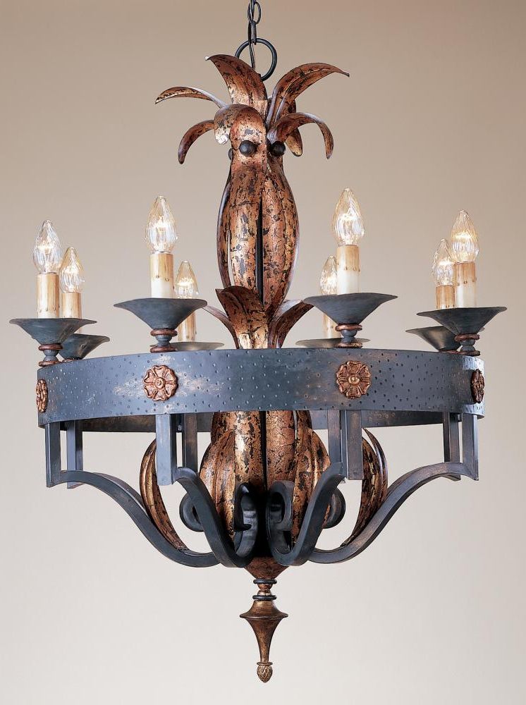 Currey Contemporary Silver Leaf Metro 8 Light 1 Tier Regarding Famous Silver Leaf Chandeliers (View 11 of 20)