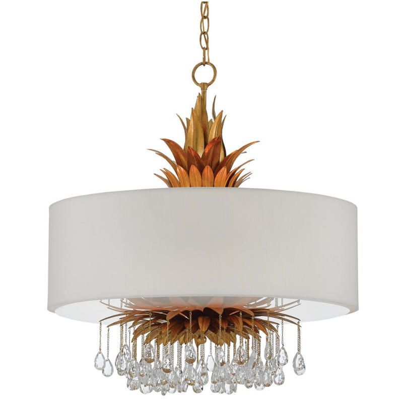Currey Vivienne 3 Light Chandelier And Pendant Designed Within Well Known Gold Finish Double Shade Chandeliers (View 10 of 20)