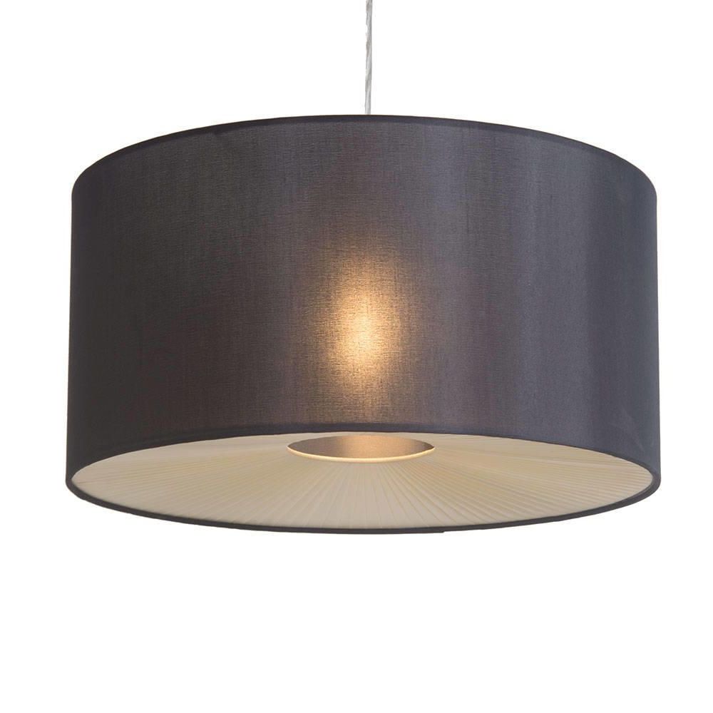 Dark Mocha Ribbon Chandeliers For Most Recently Released Large Ribbon Drum Easy To Fit Ceiling Shade – Black (View 19 of 20)