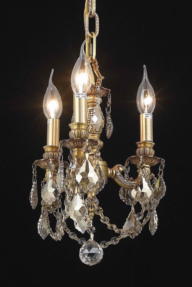 Elegant Lighting 9103d10fg Gt/rc Crystal Lillie Mini With Regard To Famous Walnut And Crystal Small Mini Chandeliers (View 11 of 20)