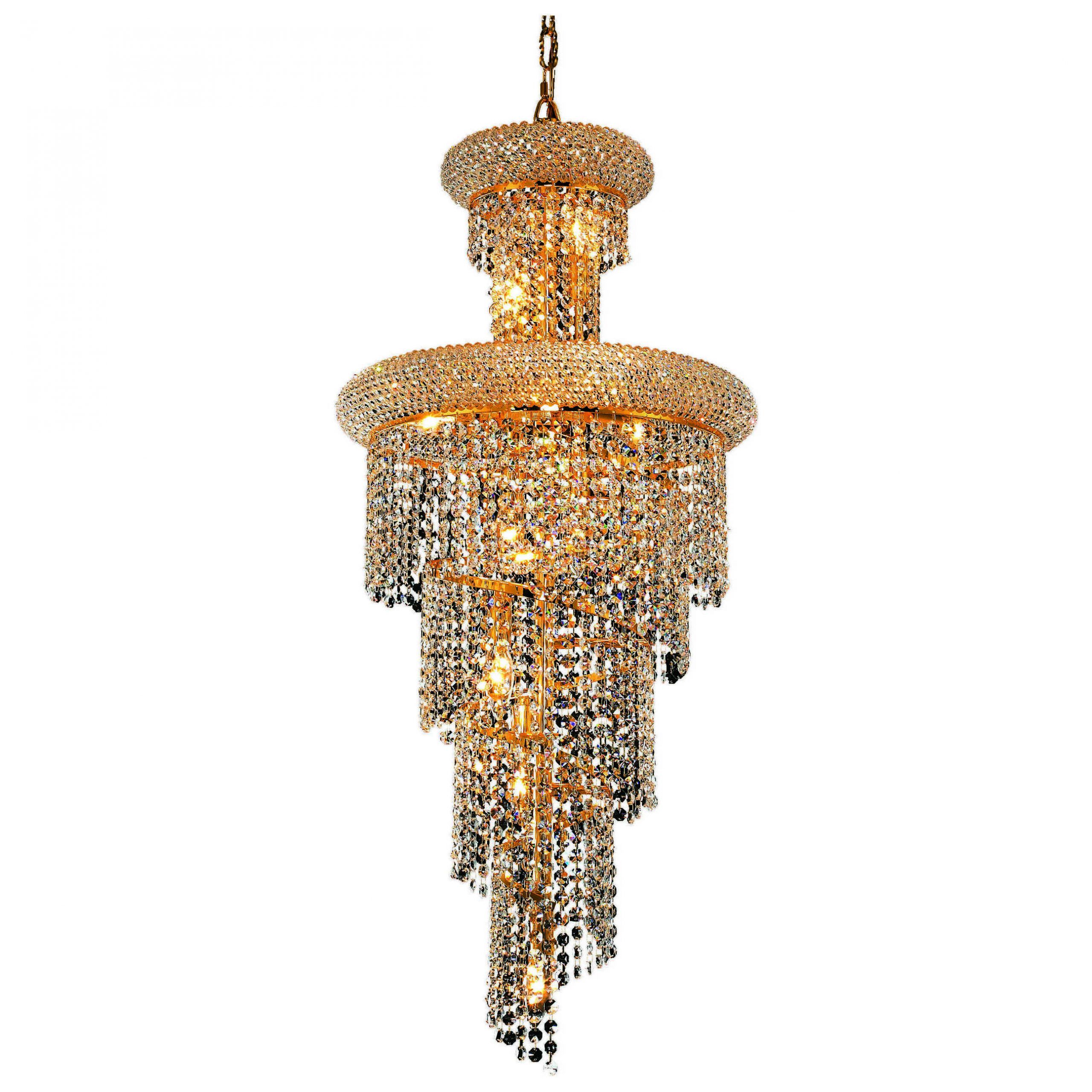 Elegant Lighting Spiral Royal Cut Gold & Crystal Ten Light Regarding Most Recently Released Royal Cut Crystal Chandeliers (View 2 of 20)