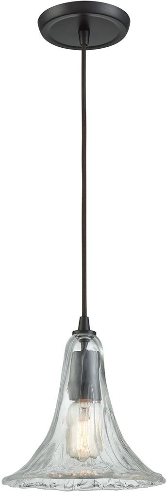 Elk 10652 1 Hand Formed Glass Contemporary Oil Rubbed With Popular Textured Glass And Oil Rubbed Bronze Metal Pendant Lights (View 18 of 20)