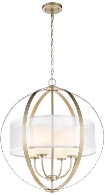Elk Group International Diffusion Modified Orb Drum With Recent Organza Silver Pendant Lights (View 8 of 20)