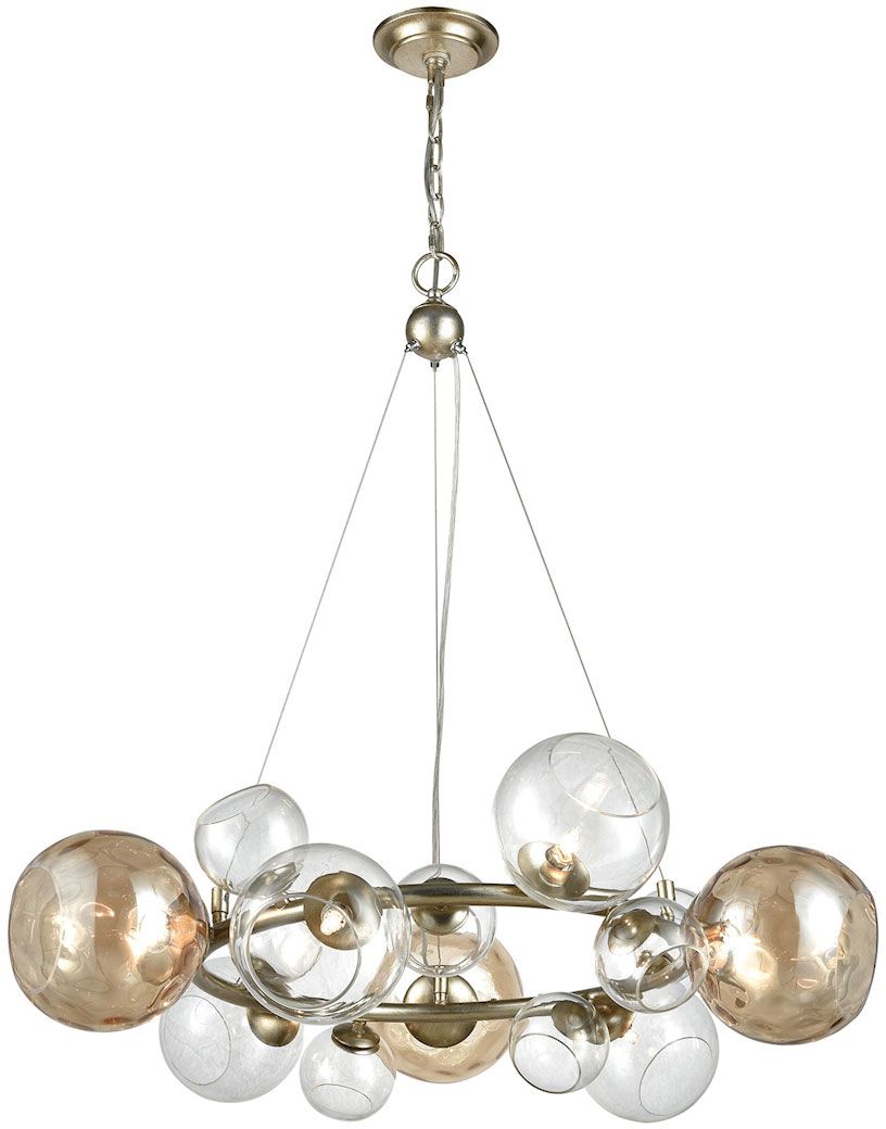 Elk Home 1141 025 Bubbles Contemporary Silver Leaf Pertaining To Popular Silver Leaf Chandeliers (View 17 of 20)