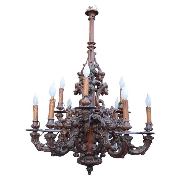 Fabulous Antique Victorian Black Forest Rustic Style Large For 2019 Rustic Black Chandeliers (View 18 of 20)
