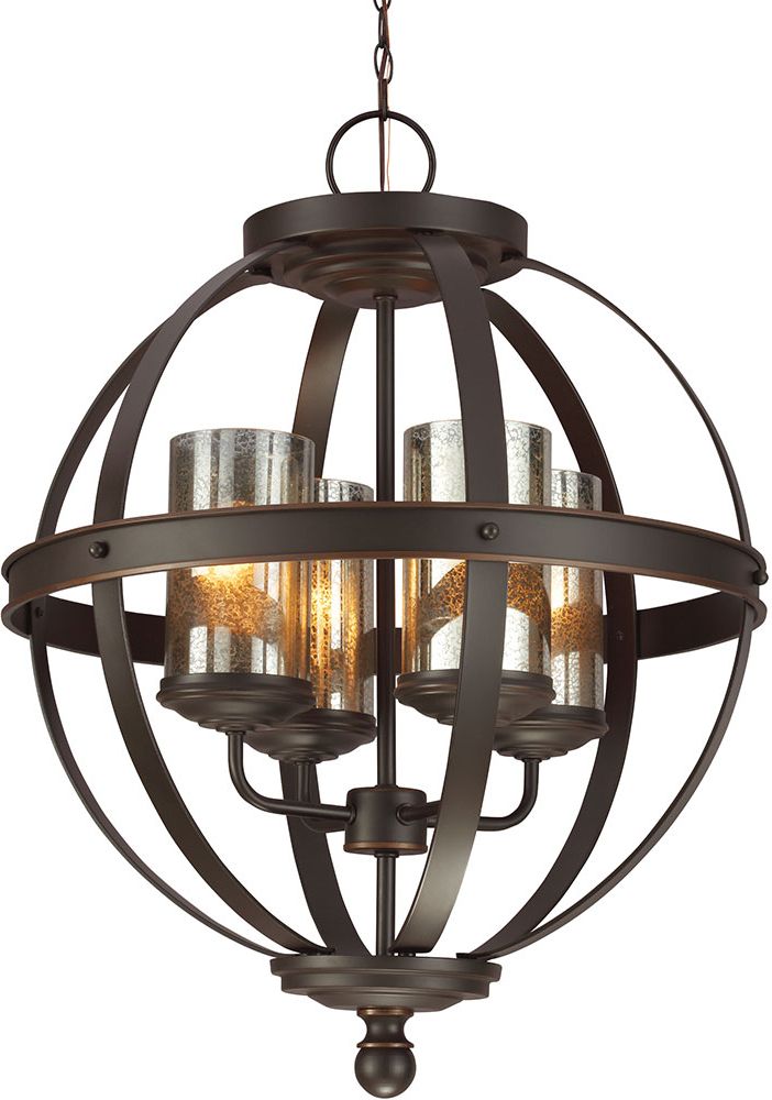 Famous Bronze Metal Chandeliers Pertaining To Seagull 3110404 715 Sfera Modern Autumn Bronze Lighting (View 4 of 20)