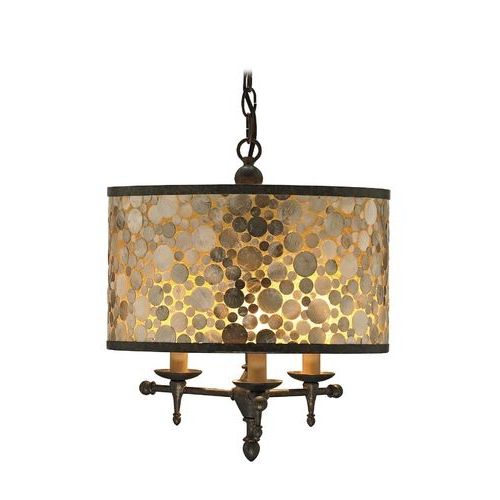 Famous Chain Hung Drum Pendant Light In Cupertino / Amber Finish Pertaining To Cupertino Chandeliers (View 9 of 20)