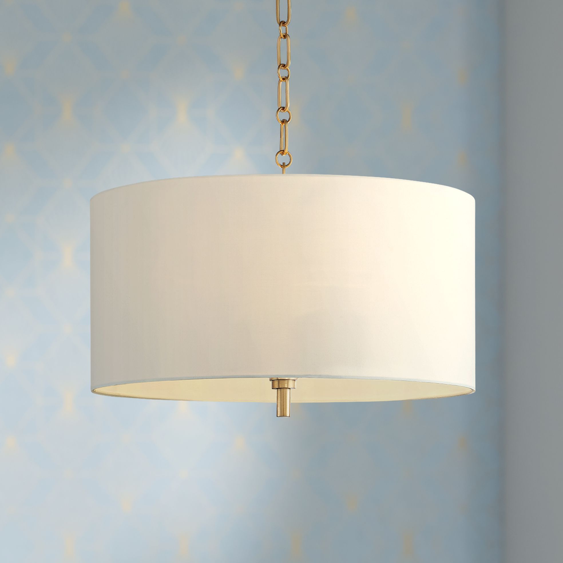 Fashionable Barnes And Ivy Warm Gold Drum Pendant Chandelier 20" Wide For Oatmeal Linen Shade Chandeliers (View 5 of 20)