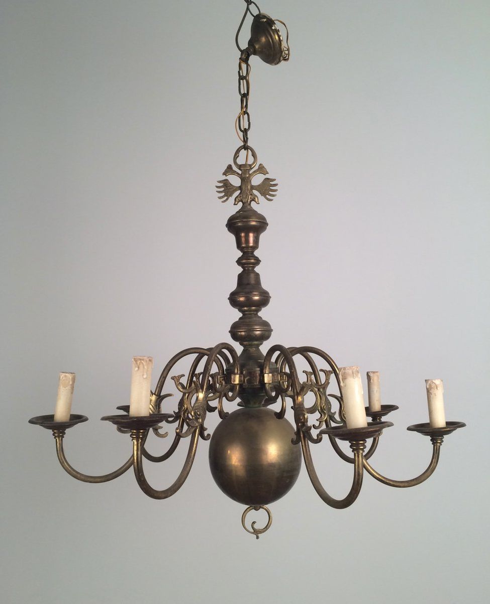 Fashionable Bronze Metal Chandeliers Inside Vintage Bronze And Brass Chandelier, 1940s For Sale At Pamono (View 5 of 20)